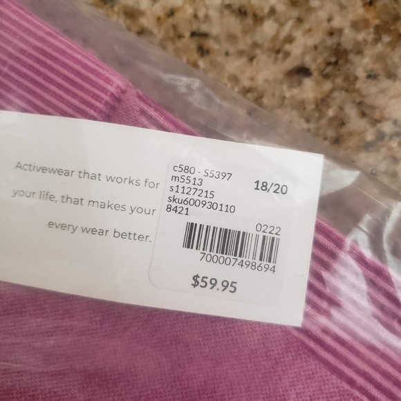 Lane Bryant Livi active high rise 7/8 tights leggings pink 18/20 NWT - Picture 7 of 7